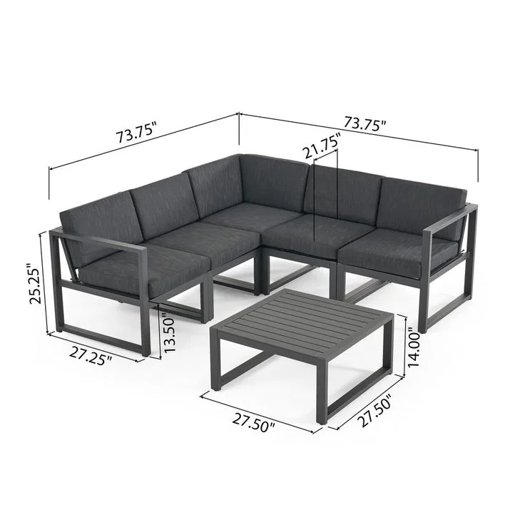 Steel 6pc sofa set (56)