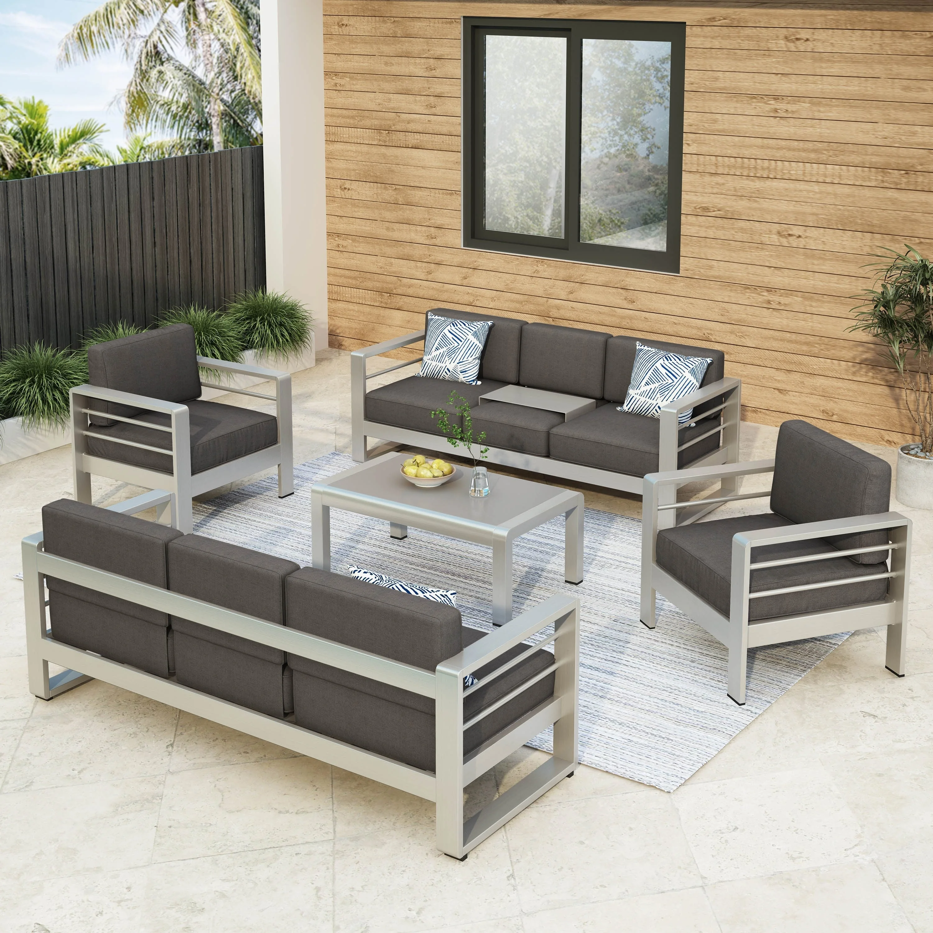 Steel 5pc sofa set (60)