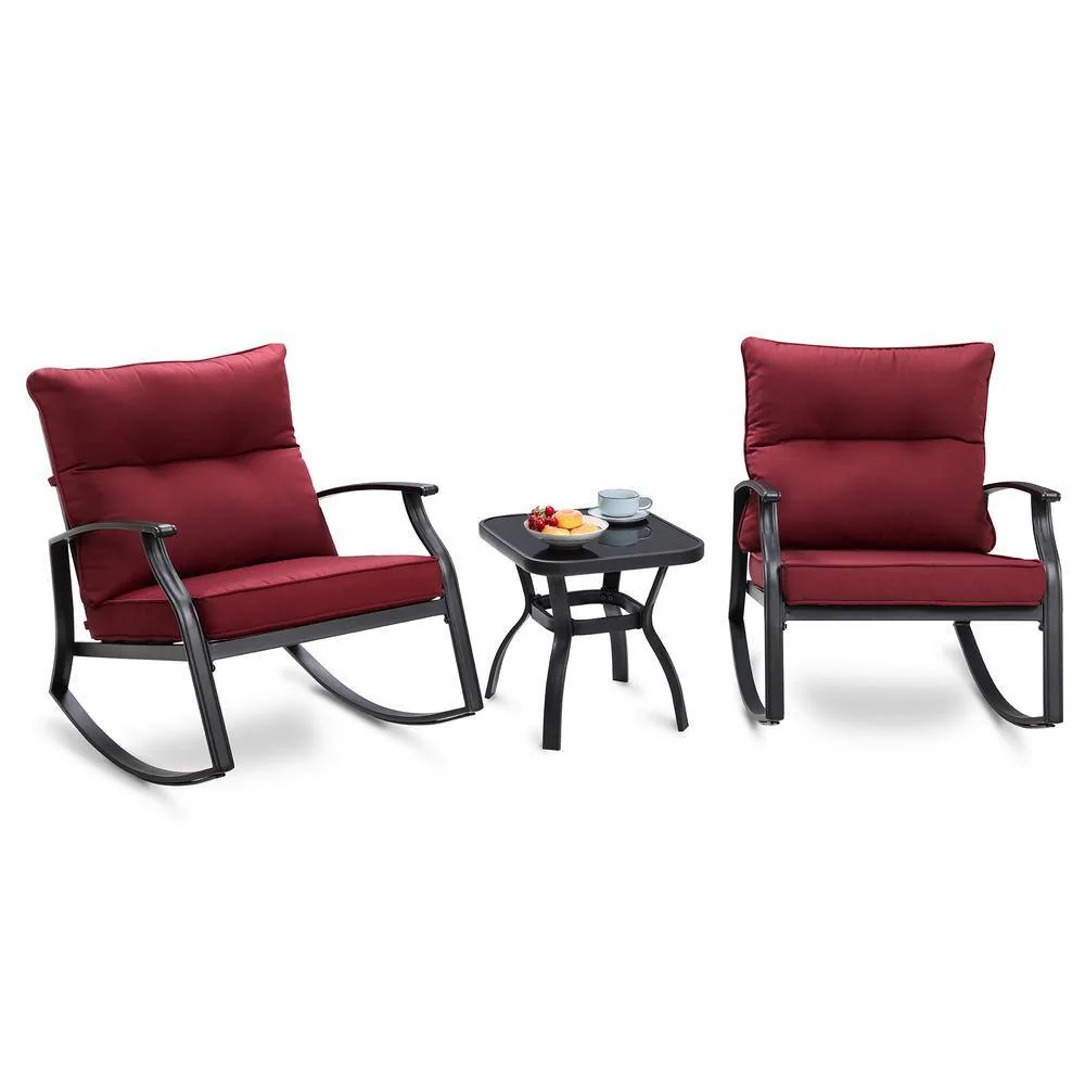 Steel 3pcs sofa set rocking function HOME DEPOT (77)